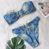 Fongt 2023 Sexy Bikini Leopard Print High Waist Swimsuit Metal Accessories Women's