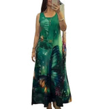Fongt Summer Loose Printed Casual Sexy Women's Dress