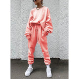 Fongt 2024 Women's New Ebay Burst Pure Color Long-Sleeved Trousers Loose Casual Suit