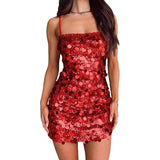 Fongt Women's Glide Sling Dress Party Party Prom Babes Show Back Short Bag Hip