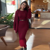 Fongt Fashion Explosion In The Autumn Of 2025 Languily Knitted Dress Suit Woman