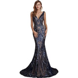 Fongt New Annual Evening Dress Sleeveless Sexy V-Neck Dress Party