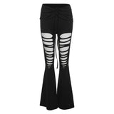 Fongt New Women's Hottie Fashion Crack Hollow Design Bow Tie Strap To Repair Micro-Trumpet Pants