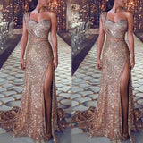 Banquet Temperament Sexy One-shoulder Long Gilding