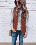 Hot Autumn And Winter Zippers Wear Both Pocket Women's Jacket Vest Vest-Outfit