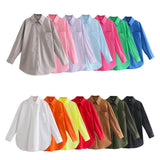 Fongt And Summer 2025 New Ins14 Color Pocket Dress Women's Basic Long-Sleeved Shirt