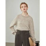 Sweater Women Women's Solid Simple Pullovers Sweater Early Autumn New Lantern Sleeve Round Neck Top Long Sleeve