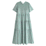 Fongt Women's New Cotton-Print T-Shirt With Loose Cake Dress 8744