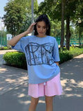 Fongt And Spicy Wind Shoulder Short-Sleeved Letter Printing T-Shirt Girl Spring Small Loose Thin Top Lady