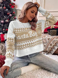 Fongt And Winter New Loose Simple Round Collar Knitted Knitted Christmas Sweater