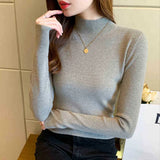 Fongt Women's Half-High Collar Bottom Shirt With Autumn And Winter Gas Sweater 2024 New High-End Feel