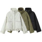 Fongt Autumn And Winter Women's Clothing Collar Quilt Cotton Jacket Jacket Paste Bag Trim Fashion Loose Casual Cotton Clothes