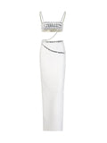 2025 Early Spring New Fashion Sexy Heavy Industry Diamond Design Sling Wearing Slings + Bandage Bag Hip Skirt