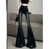Fongt Jeans Women 2025 New High Street Design High-Rise Loose Straight Leisure Broad Legs Long Pants