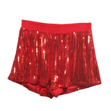 Fongt Shooting Babes Shiny Shiny Splicing Loose Waist Shorts Design Feel Thin Broad Leg Hot Pants 9053