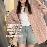 Fongt Blue Shirt Coat Women's Top 2025 Spring And Autumn New High-End Feel French Chic Loose Plaid