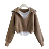 Fongt Fashion Sweater Set Women's New Deep V-Neck Collar Sweater Sling Vest Two-Piece Set In Autumn/Winter 2025