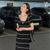 Fongt New Small Fragrant Wind Hit The Striped Sling Dress Female Summer Slimming Temperament Casual Dress