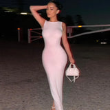 Backless Bodycon Maxi Dress-Outfit