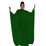 Fashion Women's Solid Color Bat Long Sleeve Dress Women-Outfit