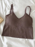 Women Tops Sexy Solid Crop Top Women Tank Tops Sleeveless Slim Camis With Bra Basic Underwear Tops-Outfit