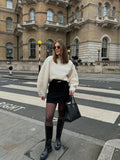 Fongt Women's Autumn And Winter New Fashion Trend Of Beadskin, Loose Edgy Short Jacket