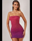Fongt Women's New Sexy Hot Girl With Chest Squins To Repair Her Hip Skirt