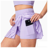Fongt Tennis Skirt Running Yoga Badminton Short Skirt With Safety Pants Zipper