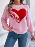 Fongt Shooting Autumn And Winter Casual Valentine's Day Love Love LOVE Long-Sleeved Jacket Sweater Women's Clothing