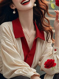 Fongt French Chiffon Shirts Spring 2025 New Chic Long Sleeve Clip Shirts