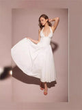 Fongt Spring And Summer French Name Deep V-Neck Sexy Hanging Neck Tie Splicing Pressure Folded Waist Thin Sweet Dress