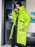 Winter Down Coat Women 2024 Long Parka Warm Winter Snow Jacket Casual Thick Hooded Black Puffer Jacket Bright