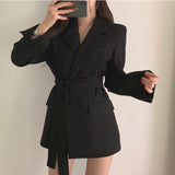 Fongt Celebrity Black Fried Street Small Suit Jacket 2024 Spring And Autumn New Korean Version Loose Casual Suit Jacket Female-Outfit