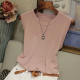 Vests Women Top O-neck Solid Tank Blusas Mujer De Moda Spring Summer New Fashion Female Sleeveless Casual Thin Tops