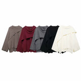 Fongt Short-Sleeved Scarf Short Knitted Coat ZA Fashion Temperament Autumn And Winter Women's New