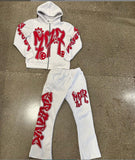 Fongt Letter Hoodie Open Trousers Sweatpants Sweatpants Pop Tat