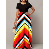 Fongt Wish Women's Summer Sleeves Rounded Dress