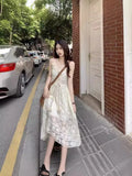 Fongt Wind Hollow Tuxlei Slings Long Skirts Slingsed Dress Beach Fairy Dress