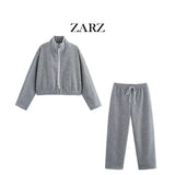 Fongt Homemade New Women's Classic Zippered Potet Coat With Bucket Pants1255401
