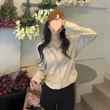 Fongt New Plus Size Women's Coat Female Autumn Sweet Hot Girl Show Thin Hoodie Long Sleeve Jacket Female Pure Desire Wind Ins Tide-Outfit
