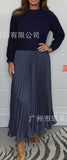 Fongt 2025 New Women's Fashion Elegant Round-Neck Dress 100-Folded Dress
