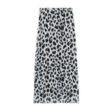 Fongt Summer New Breast-Wear Women's Fashion Animal Print Leopard Pattern Net Skirt Suit