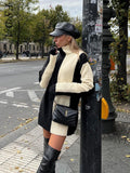 Autumn Winter Patchwork Sweater Dress Women Sexy 2021 Y2K Casual Long Sleeve Loose Oversized Pullover Knitted