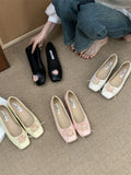 Fongt Children With Skirt 2025 New Niche Bows Shallow Flat And Mary Jane Shoes