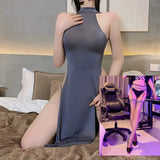 Night Swear Ti Ti's Tidi Tani Lingerie Pure Lingerie Passion Side High Open Fork Dress Uniform Seduction Ice