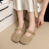 Fongt Elegant Mary Shoes Summer New Lovely Lady Style Frosted Round Head Shallow Single Shoes
