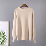 Soft Loose Knitted Cashmere Sweaters Women 2021 New Winter Loose Solid Female Pullovers Warm Basic Knitwear