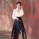 Fongt Chinese Style Dragon Year Horse Face Dress Suit 2025 New Spring And Autumn Improved Ming Ancient Costume Two Sets