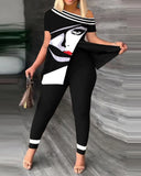 Fongt 2024 Women's Clothing Explosion Two Sets Of Irregular Fashion Trousers