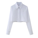 Fongt Women's Long-Sleeved Pocket Dress Short Shirt 5421